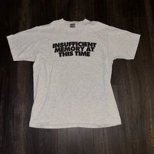 Vintage Computer Gear Shirt Mens XL Insufficient Memory At This Time Tech Tee
